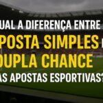 imagem de estádio de futebol com texto explicando a diferença entre aposta simples e dupla chance nas apostas esportivas