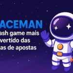 ilustração de astronauta sorridente com fundo espacial e texto sobre o jogo Spaceman