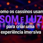 Máquinas de cassino com luzes coloridas e ambiente escuro