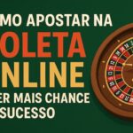 “Como apostar na roleta online e ter mais chance de sucesso” ao lado de uma roleta de cassino.