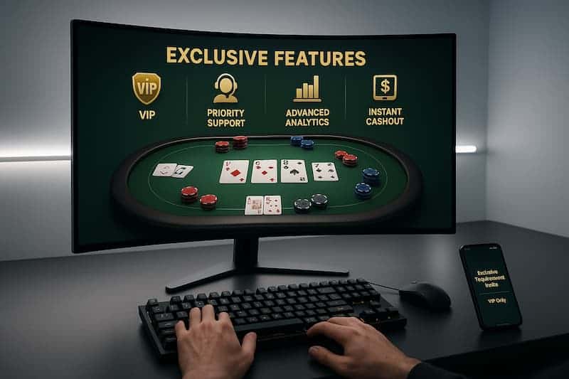 Jogador acessando recursos exclusivos em plataforma de bet