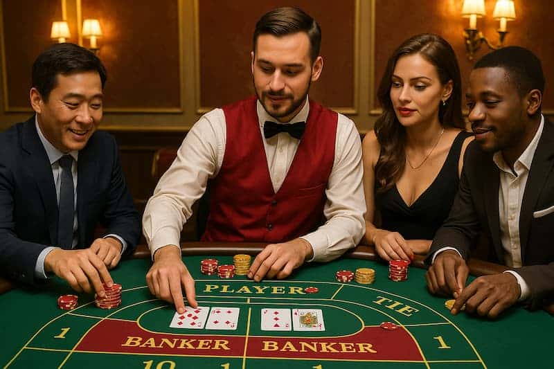  Jogadores apostando em mesa de blackjack em cassinos