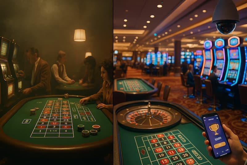 Comparação entre cassinos antigos e modernos