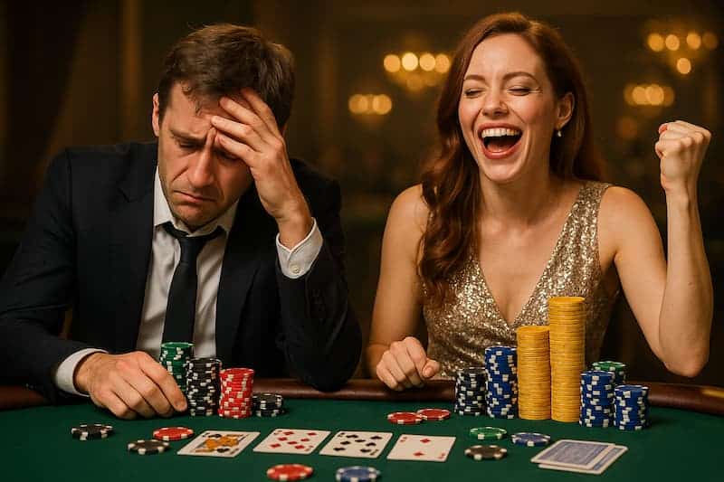 ganhos e perdas em cassino