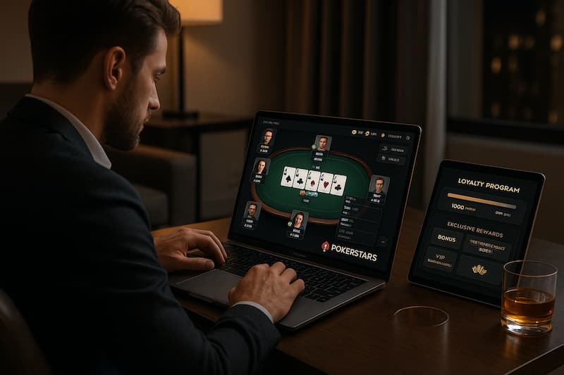  Homem fazendo bet em jogo de poker online