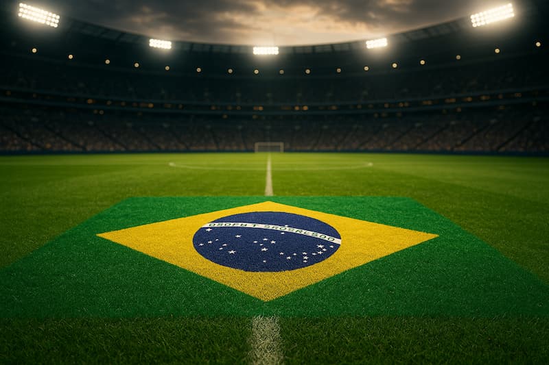 bandeira do pais no gramado brasileiro