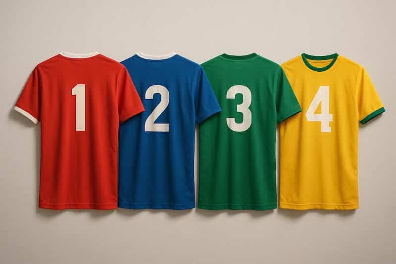 camisas enumeradas de futebol