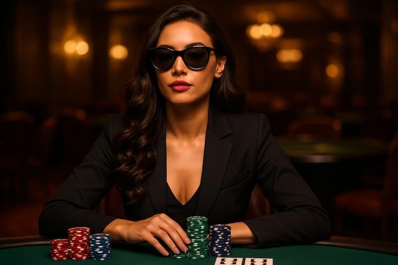 mulher apostando com confianca